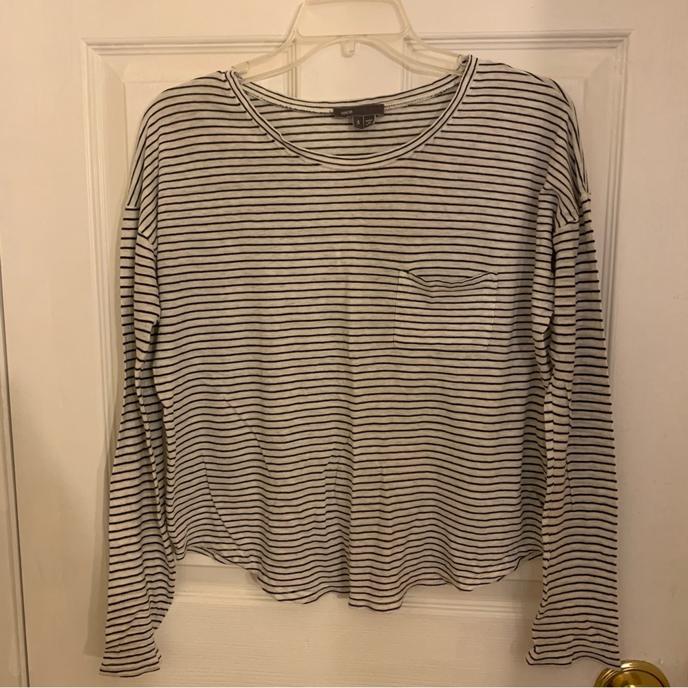 VINCE striped long sleeved tee
